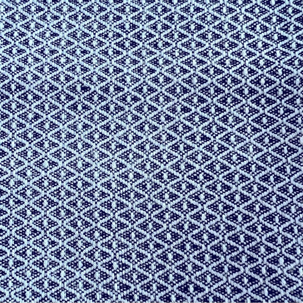 Vintage from Japan blue & black diamond pattern woven fabric